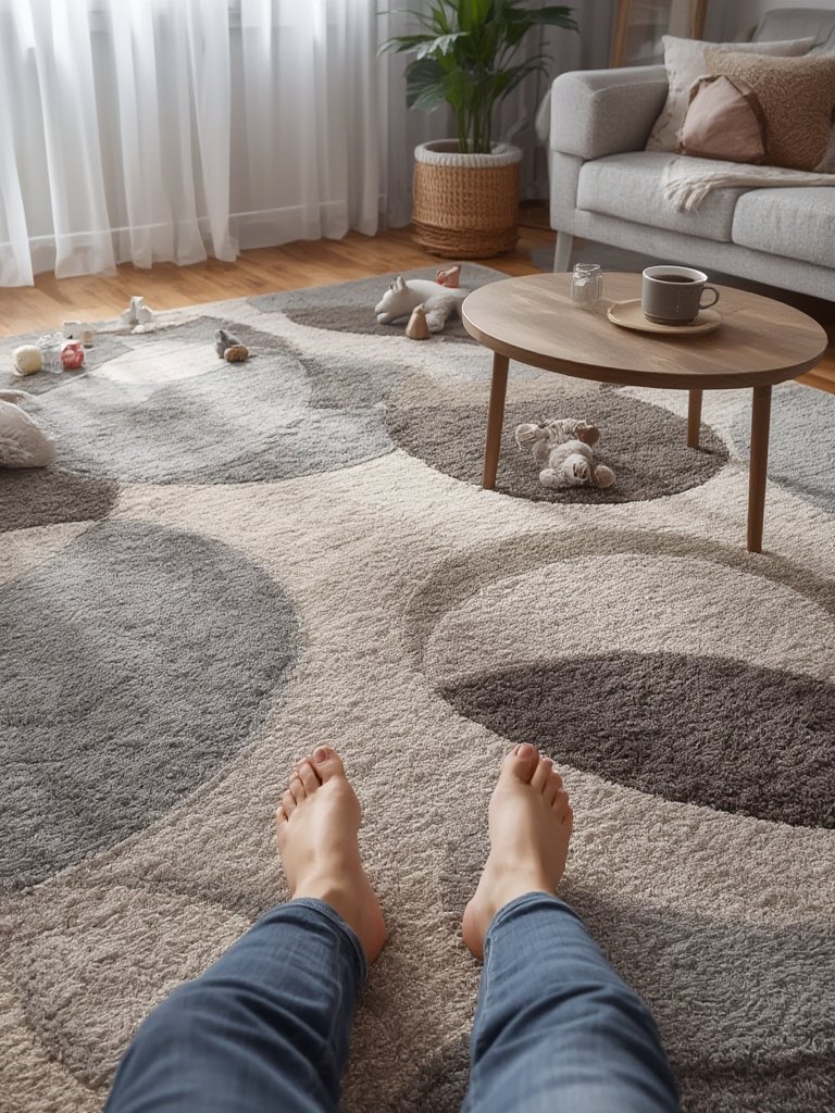 Circle rug in action