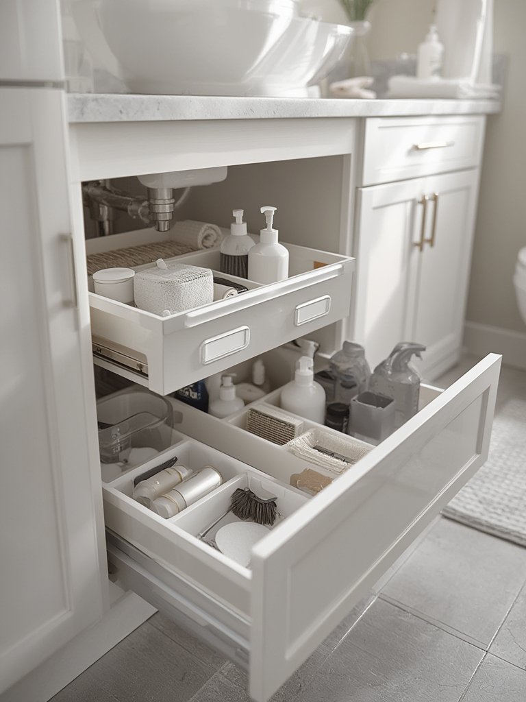 bath organizer in action
