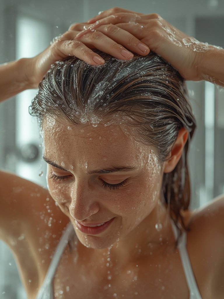 Dandruff shampoo in action
