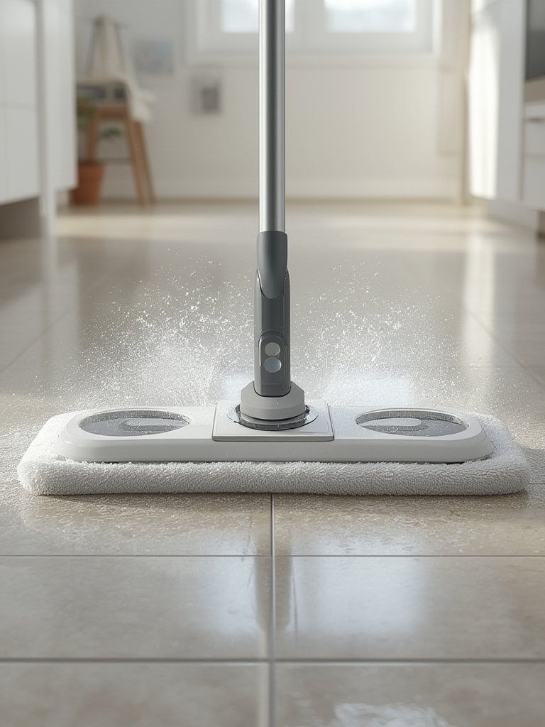 flat mop in action