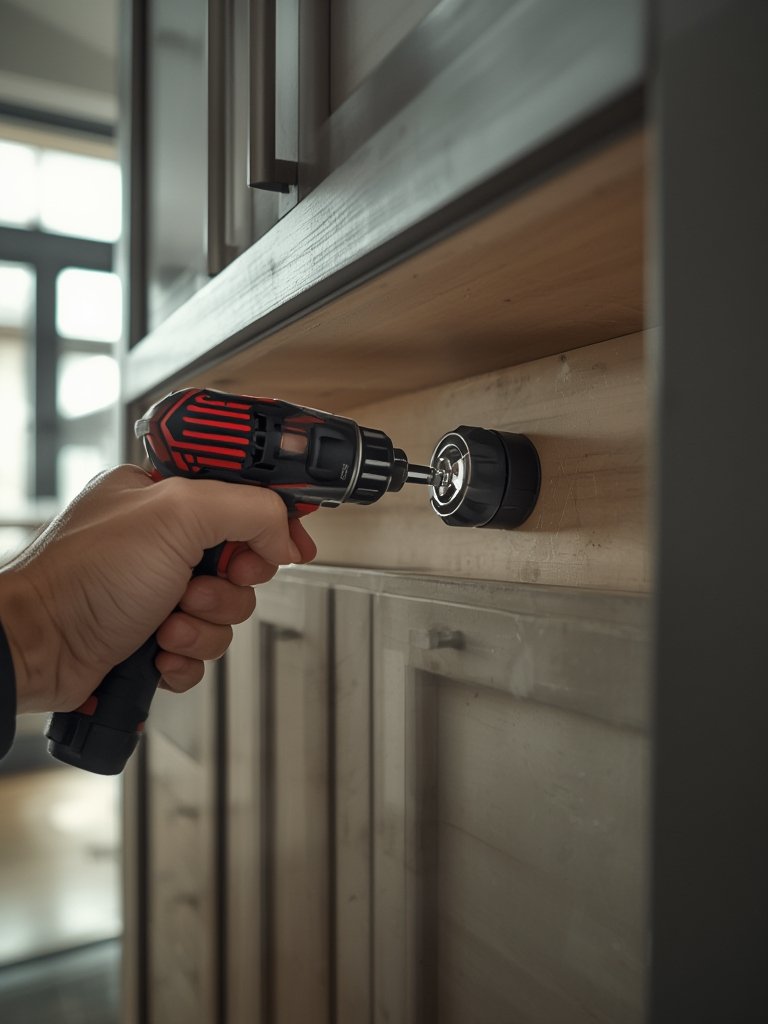 cordless screwdriver in action