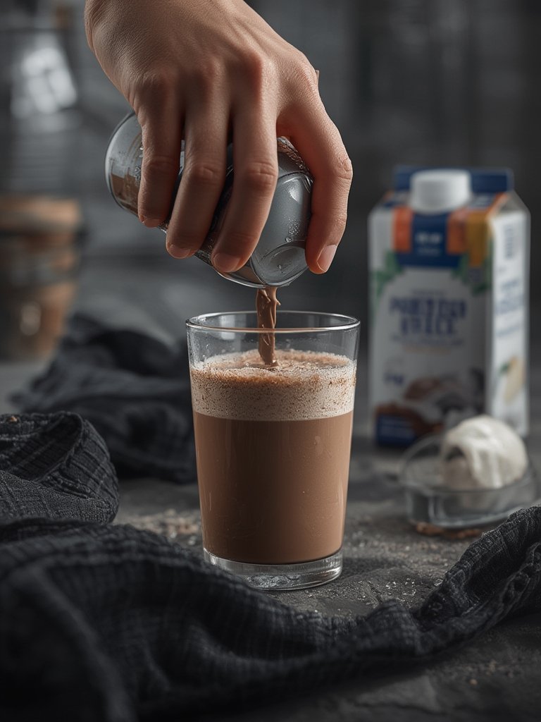 protein shake in action