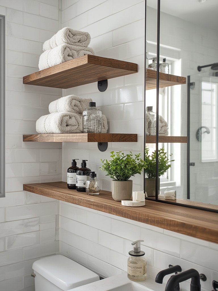 floating shelves in action