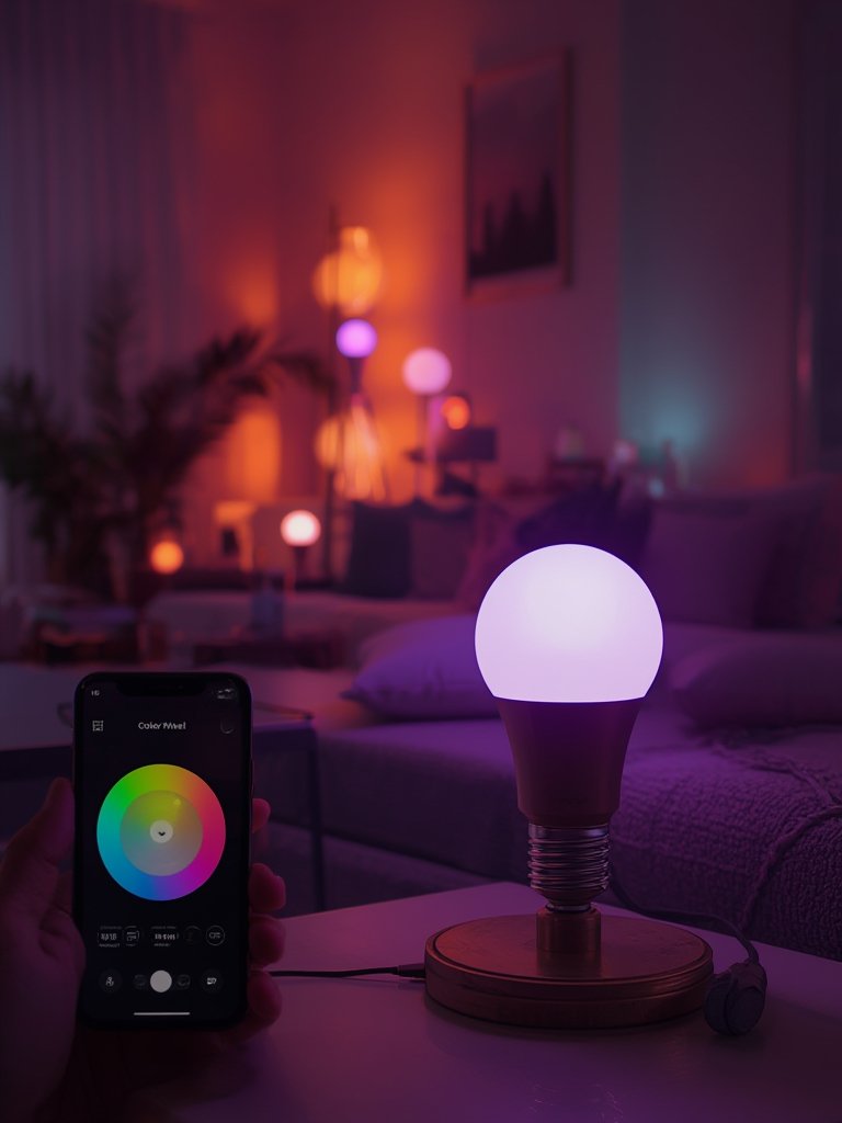 smart bulb in action